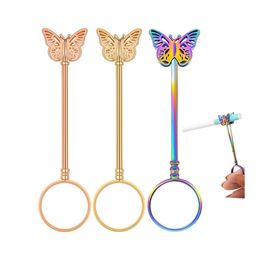 Hollowed Butterfly Cigarette Ring Elegant Fashion Smoke Ring Cigarette Holder Smoking Accessories Adjustable