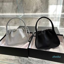 2023-designer Bag Satin Drawstring Women's silver Underarm bags Designer Armpit Mini Canvas Handbag Mobile Phone Wallet Messenger bags