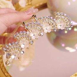 Dangle Chandelier Fashion hair claw for women Large Flower Rhinestone hair Clip Girls Ponytail Retro Metal Shark Clips Hairgrips Hair Accessories Z0608