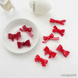 Other Red Bow Headgear Cute Sweet Little Girl Hair Accessories Girls Net Bowknot Clips Baby Hairpins Children Headwear R230608