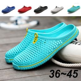 Slippers 36-45 Women Mens Clog 2023 Hole Summer Beach Sandals Light Woman For Home Outdoor Flip Flops Sneakers Flat Casual Shoes