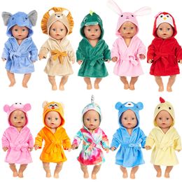 Doll Accessories Bathrobe Animal Suit Fit 17inch 43cm Baby Born Clothes 230607