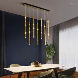 Chandeliers LED Chandelier Pendant Lamp Light Modern Simple Kitchen Island Creative Hanging Dining Room Bar Coffee Restaurant Tube