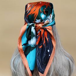 The Four Seasons 2023 Scarves Popular Style Beach Sunscreen Kerchief Luxury Design Square Silk Hijab New Women