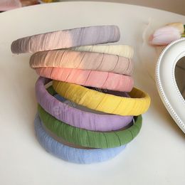 Women Girls Fabric Wrapped Hairband Sweet Candy Colour Headband Adult Hair Accessories Femme Hair Hoop