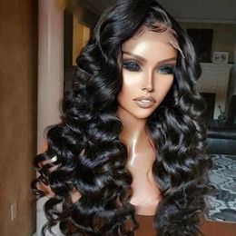 Brazilian human hair wigs loose body wave 13x4 lace front wig pre plucked 360 full lace 150%density 10-24inch 360 lace frontal wig hd transparent lace