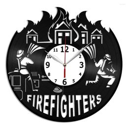 Wall Clocks Firefighters Clock For Home Decor - Living Room Kitchen Art 12 Inches