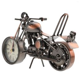 Wall Clocks Motorcycle Clock Iron Craft Adornment Vintage Decor Home Desktop Country Decorative Model Tabletop
