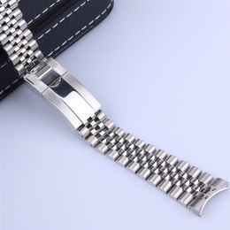 20mm 21mm Luxury 316L stainless steel Solid Curved End Screw Links Strap Bracelet Jubilee with Oyster Clasp For Master II DateJust294k