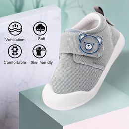 First Walkers Baby Shoes Prewalkers Non-Slip Cartoon Bear Toddlers Steps For Girls Boys Size 14/16 Breathable