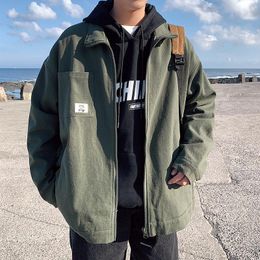 Men's Jackets Men And Coats High Street Army Green Harajuku Casual Zipper Man Outerwear Fashion Male Hip Hop
