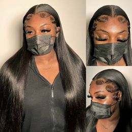 Bone Straight 13x4 Lace Front Human Hair Wigs For Black Women 28 30 32 inch 13x6 HD Lace Frontal Wig Full Brazilian Closure Wigs