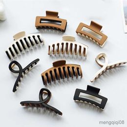 Other Fashion Women Hair Cl Elegant Square Splicing Color Clip Crab Clamp Hairpins Barrette Headwear for Girls Accessories R230608