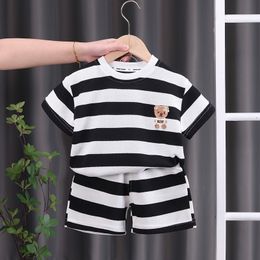Clothing Sets Kids clothes for children Infant top and bottom set Trendy striped casual shortsleeved shorts 2PCS 230608