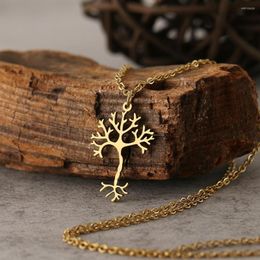 Pendant Necklaces Stainless Steel Line Retro Old Tree Collar Chain Fashion Necklace For Women Men Jewelry Friends Gifts