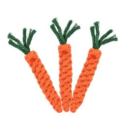 Cotton Pet Dog Toys Braided Rope Carrot Shape Puppy Chew Toys Traning Fun Playing Colourful Rope Toy For Dogs Pet Supplies 22CM