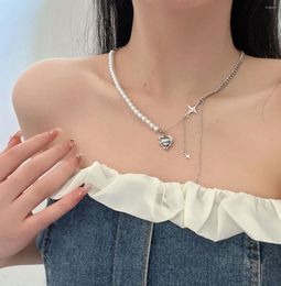 Pendant Necklaces Sweet Cool Style Colourful Peach Heart Pearl Star Tassel Collar Necklace Party Jewellery Gift Accessories