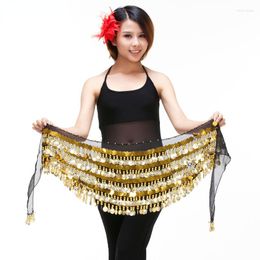 Stage Wear Belly Dance Waist Chain Belt Women Hip Scarf Girl With 288 Gold Coin 5 Layer Wraps