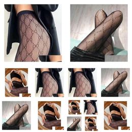 Other Home Textile Designer Socks Women Sexy Letter Stockings Fashion Luxury Summer Breathable Leg Tights Lace Stocking Dancing Dres Dhbeq