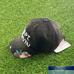 Quality Ball Caps Hip Hop Graffiti Hat Embroidery Casual Lettering Curved Brim Vintage Baseball Cap Splash Ink Letters Printing