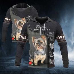 CLOOCL Yorkshire Terrier Yorkie Men Hoodies 3D Graphic Love Dogs Animals Printed Sweatshirts Pullovers Harajuku Streetwear S-5XL L230520