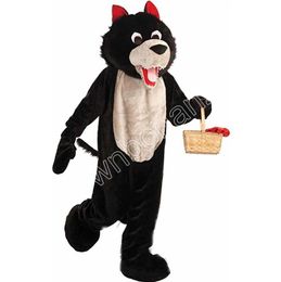 Adult size Black Wolf Mascot Costumes Cartoon Fancy Suit for Adult Animal Theme Mascotte Carnival Costume Halloween Fancy Dress