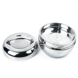 Dinnerware Sets Portable Stainless Thermo Insulated Thermals Container Bento Round Lunch Box