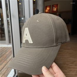 Ball Caps 4 Colours Big A Letter Baseball White Black Beige Coffee Solid Snapback Visors Hat Men Women Casual Sun Cap Spring Summer