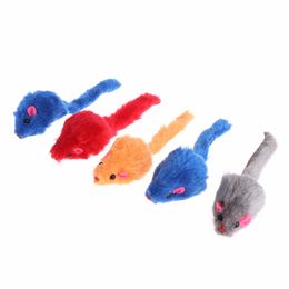 5 Pcs Cat Toys False Mouse Plush Soft Colorful Kitten Pets Funny Squeaky Playing Cat Accessories