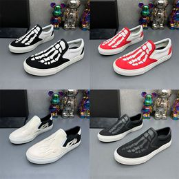 Luxury skeleton of men's shoes blue, red, white, black, green, Grey and brown designer Skel's top low-bone hi-leather rubber casual sports shoes.