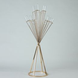 Vases Metal Flower Stand acrylic tube Wedding Centerpieces Event Flowers Road Lead Home Party Decoration imake996