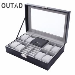 Watch Boxes & Cases Mixed Grids PU Leather Box Jewelery Storage Container Ring Bracelet Organiser Display Casket Caja De Reloj242q