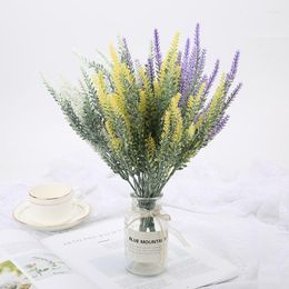 Decorative Flowers Purple Artificial Lavender Bouquet Fake Plant For Home Decor Garden Living Room Wedding Decoration Accessories Indoor