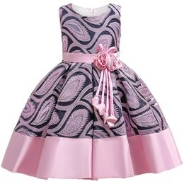 Girls Dresses Baby Flower Striped Dress For Floral Wedding Party Kids Princess Christmas Children Clothing 230607