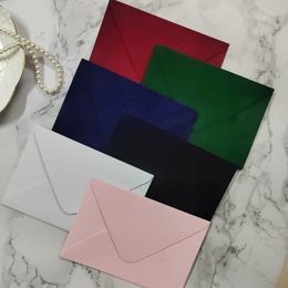 Greeting Cards 50pcs Luxury Velvet Envelope Red Green Navy Blue Pink Black Velvet Envelope for 5x7 inch and 6x6 inch Wedding Invitation Cards 230607