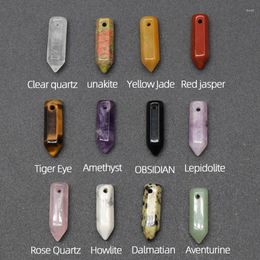 Pendant Necklaces Mini Natural Crystal Stone Hexagonal Pointed Healing Quartz Charm Pendants For Jewelry Making Necklace 1pc 6x21mm