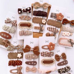 Hair Accessories Coffee Warm Color Cute Princess Hairpins Children Girls Kid Clips Barrettes Hairclip Headwear Headdress R230608