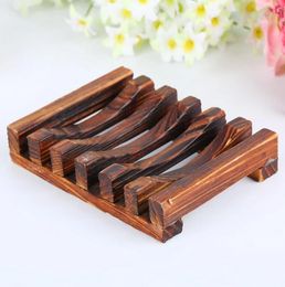 Natural Wooden Bamboo Soap Dish Tray Holder Storage Soap Rack Plate Box Container for Bath Shower Plate Bathroom FY4366 G0608