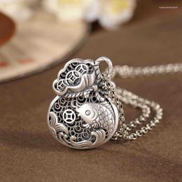 Pendant Necklaces RD Necklace Women's Sweater Chain Long Style Trendy Retro Worn Thread Coin Lucky Bag