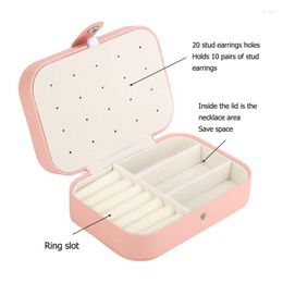 Jewellery Pouches Case Box 2 Layers Portable Display Storage Holder For Rings Earrings Necklaces Bracelets Jewerly