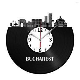 Wall Clocks Bucharest Art Clock 12 Inch - Home Room Decor Idea Handmade Gift For Friend