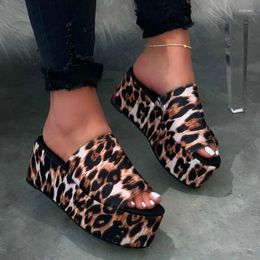 Slippers Women's Shoes Sale 2023 Fashion Sexy Leopard Print Women Summer Thick Sole Casual Sandals Zapatillas Mujer