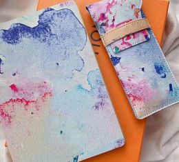 Limited Edition Color Letter Wallet Brand Watercolor Rendering Women's Notebook Diary Classic Designer Men's Coin Purses Clutch Bags Pencil Case