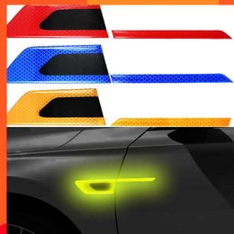 New 2pcs Car Reflective Tape Night Safety Warning Mark Car Rearview Mirror Bumper Styling Decorative Reflector Stickers Auto Decals