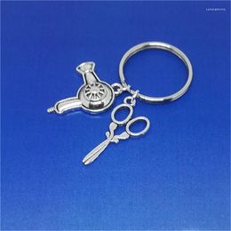Keychains 1pcs Hair Stylist Keychain Man Accessories Tiny Scissors Dresser Charm