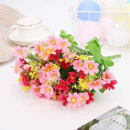 Decorative Flowers Winter Bouquet Artificial Bundles Flower Decoration Shrubs Wildflowers 6 Plants Daisy Silk Girl Hoop