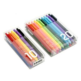 Ballpoint Pens Kaco 20pcLot Gel Pen Set Retractable Rollerbal Sign 05MM Colour Caneta Office School Stationery Supplies 230608