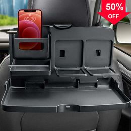 New Multifunctional Drinks Holder Car Back Seat Dinner Plate Bracket Foldable Auto Travelling Rear Seat Cup Car Interior Organisers