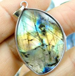 Charms Natural Stone Titanium Quartz Crystal Turquoises Tiger Eye Labradorite Pendant For Diy Jewellery Making Necklace Accessories 6PCS