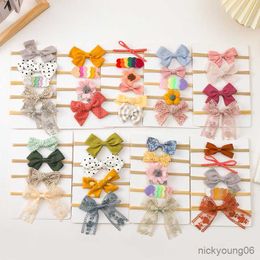 Hair Accessories 4/5Pcs Girl Bows Headbands Baby Cotton Hairband For Children Elastics Head Bands HairAccessories South R230608